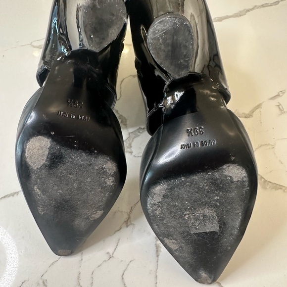 Chanel Black Patent Leather/Leather Cut Out Heels - Picture 11 of 12